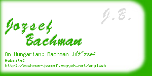 jozsef bachman business card